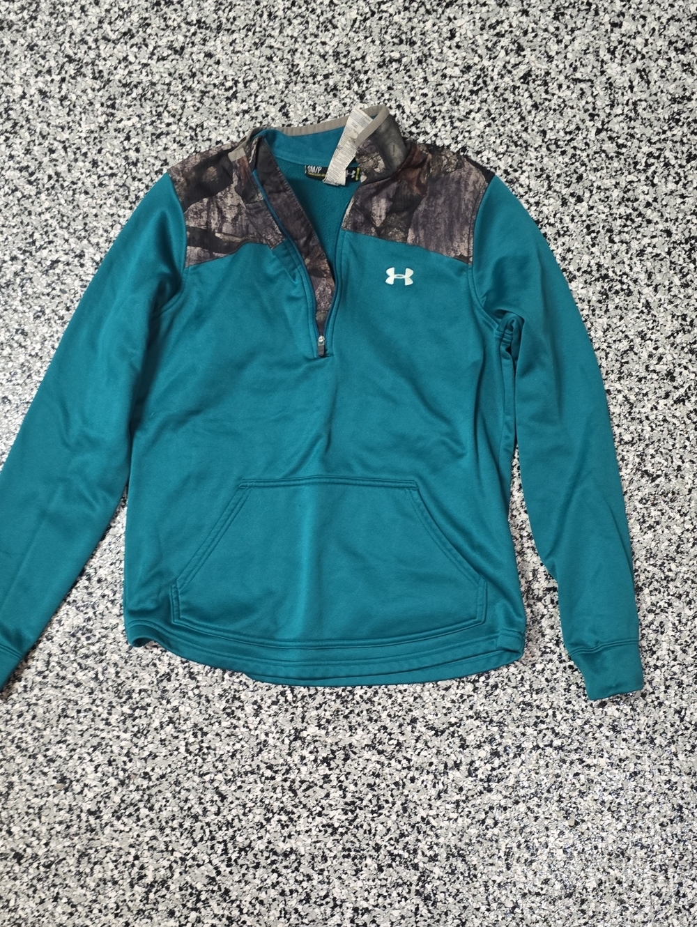 Under Armour Teal Half-Zip Pullover with Camo Yoke